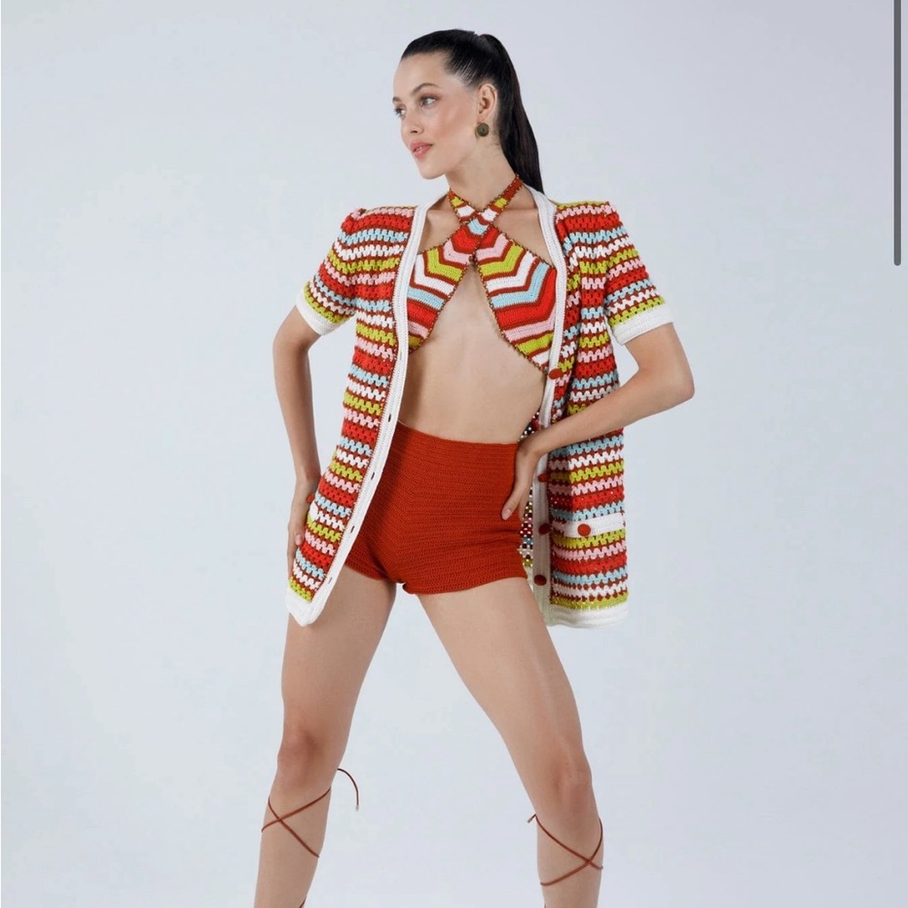 My Beachy Side crochet striped cardigan
